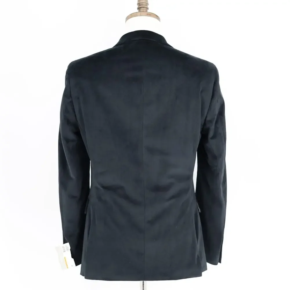 Alfani Men's Solid Black Velvet Slim Fit Classic Suit Blazer Sport Coat Size 36R